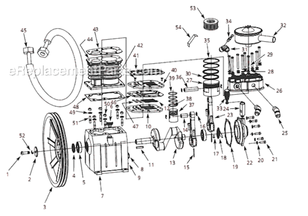 Page A Diagram and Parts List for 3VB59 2006 Campbell Hausfeld Compressor